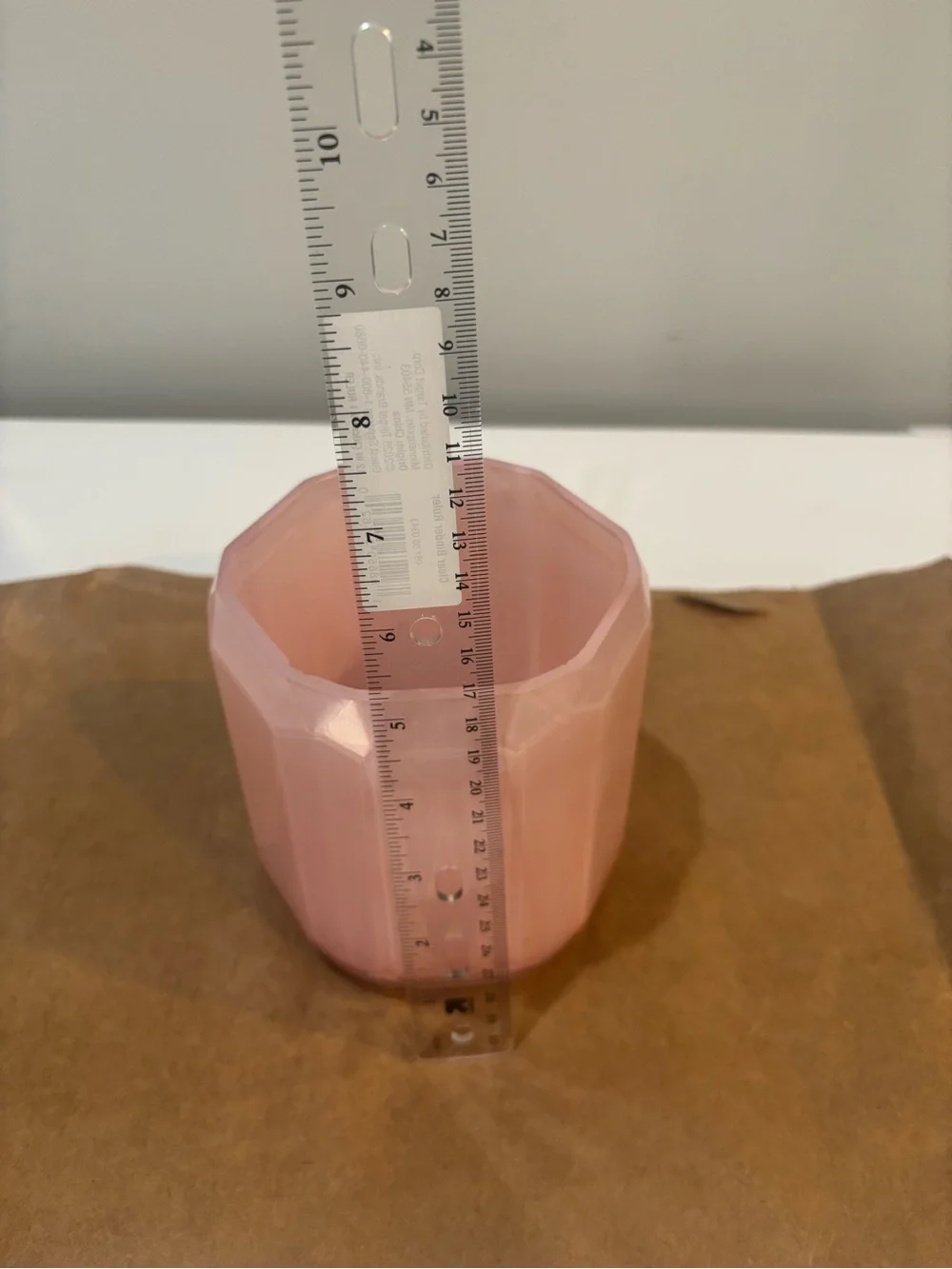 Pink Octagonal Tumbler Flower Vase